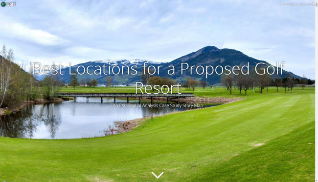 Best Locations for a Proposed Golf Resort story map