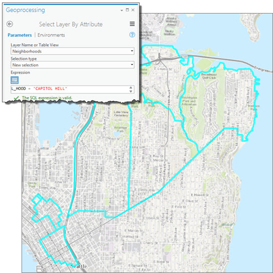 Selecting the Capitol Hill neighborhood