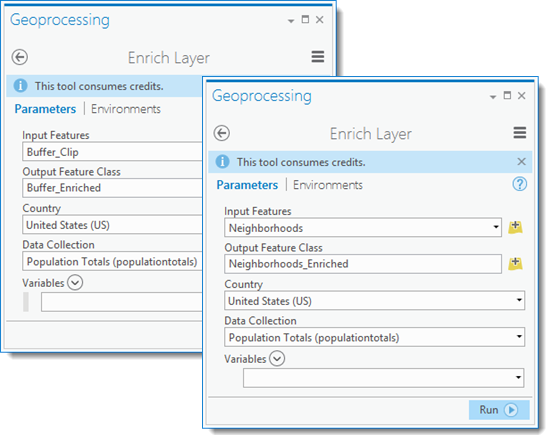 The Enrich Layer dialog box