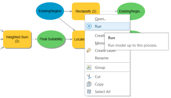 Running the Reclassify tool within the model