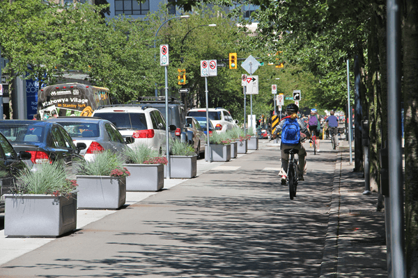 Designated store bike lanes