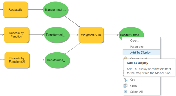 Adding the results from Weighted Sum to the display