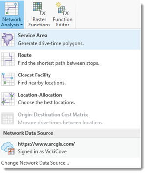 Create a new Service Area in Network Analyst