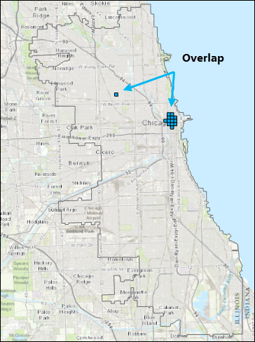 Areas where the violent crime, liquor vendor, and poverty hot spots overlap