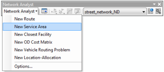 Create a New Service Area in Network Analyst