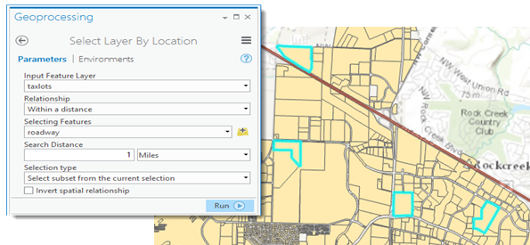 Select Layer By Location dialog box