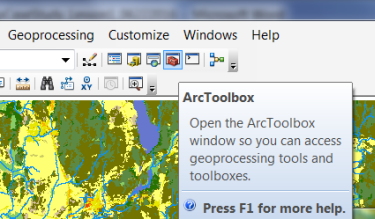 Opening the ArcMap toolboxes