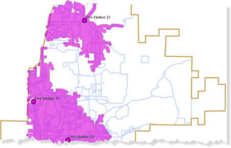 The result Service Area polygons