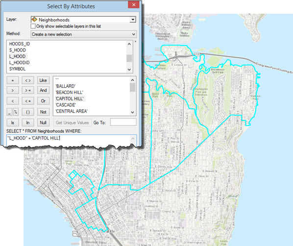 Selecting the Capitol Hill neighborhood