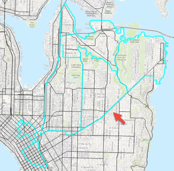 Choosing the first street for a bike lane