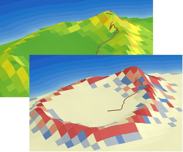 The Slope and TPI around the Diamond Head hiking trail.