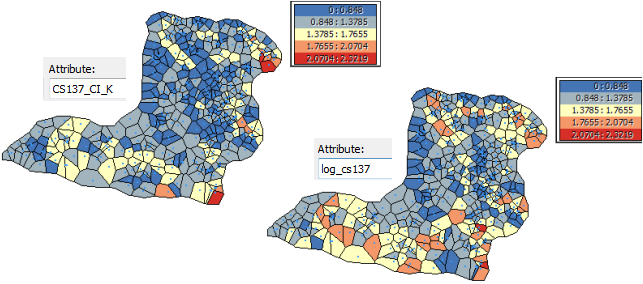 Spatial correlation differs