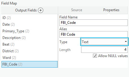 Rectify corresponding field types