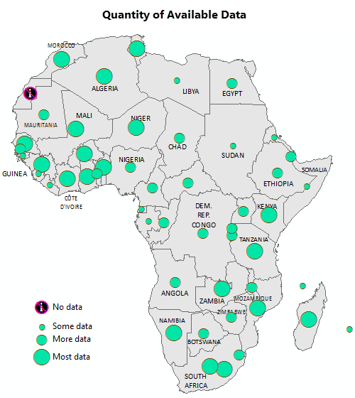 Data availability across Africa