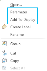 Uncheck Parameter and Add To Display