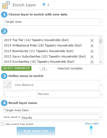 Enrich Layer tool parameters