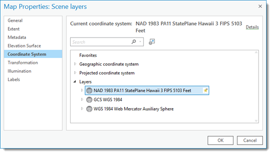 The Map Properties dialog box.