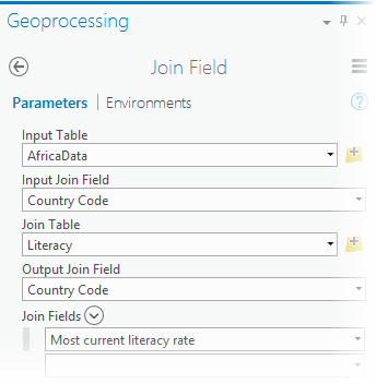 Join Field tool parameters