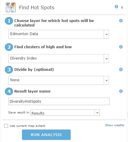 Find Hot Spots tool parameters