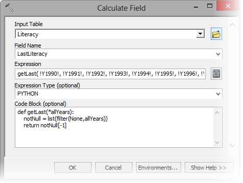 Python statements with the Calculate Field tool