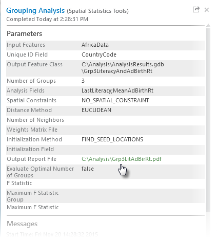 Accessing the Grouping Analysis report