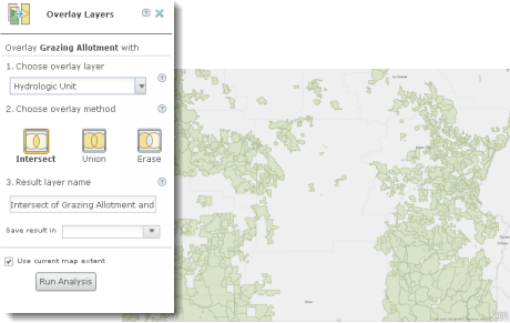 Using intersect with grazing allotments and hydrologic basins