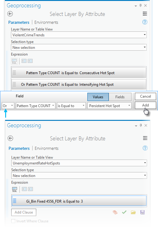 Select Layer By Attribute tool parameters