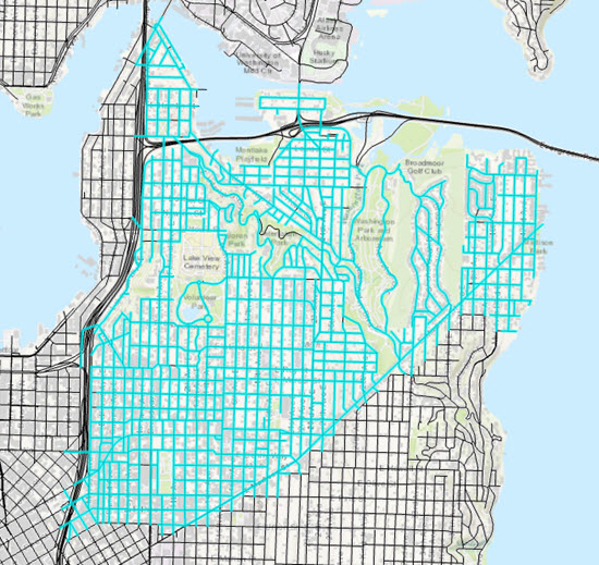 The streets within Capitol Hill