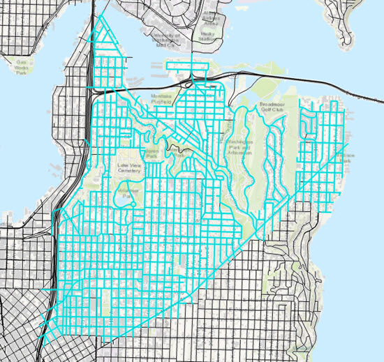 The arterial streets within Capitol Hill