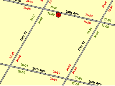Point geocoded from address information in table