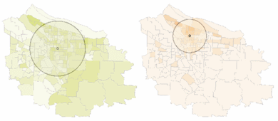 Standard distance and mean centers are a way to compare populations.