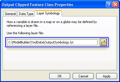 Setting output data symbology