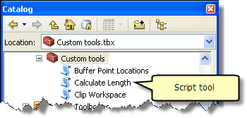 Script tool in Catalog window
