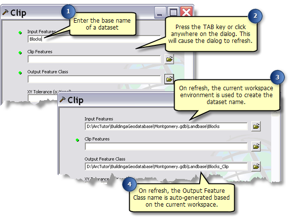 Entering a base name for the input