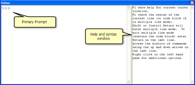 Python window as it appears when first opened