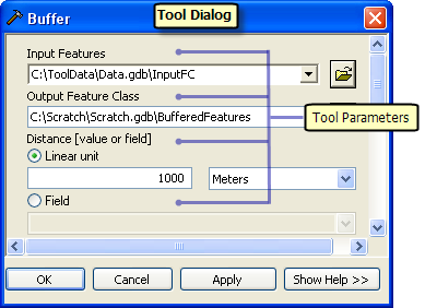 A tool dialog box