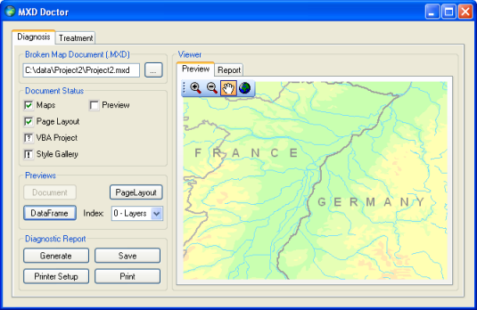 Previewing a recoverable map