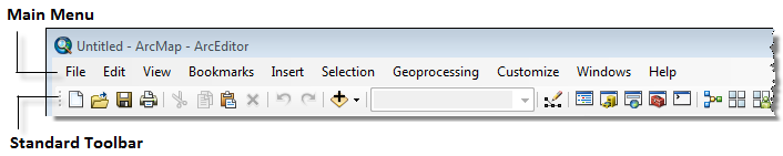 Main menu and Standard toolbar
