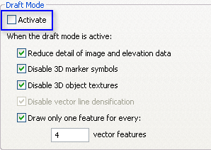 Activate Draft Mode and optionally change the Draft mode options.