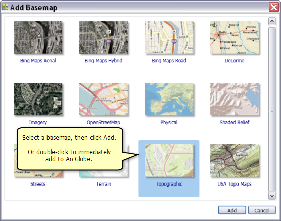 Adding basemaps to ArcGlobe