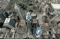 3D virtual city screen capture