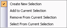 The interactive selection methods from the Selection drop-down menu