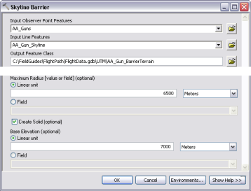 Use the Skyline Barrier tool to convert the skyline horizon into a volumetric shape