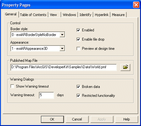 Property Pages dialog box