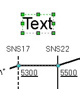Text element and the flight path selected