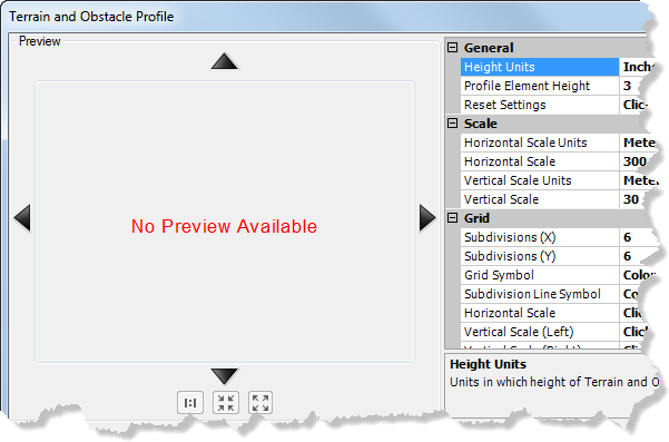 Terrain and Obstacle Profile dialog box