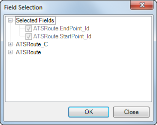 The Field Selection dialog box