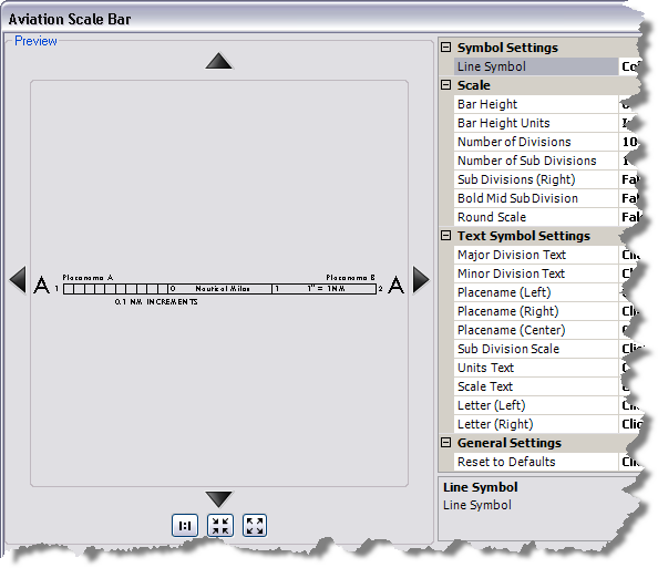 Aviation Scale Bar dialog box with default settings