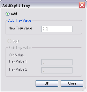Add/Split Tray dialog box