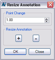 Resize Annotation dialog box